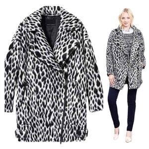 Banana Republic coat cocoon moto oversized jacket alpaca wool blend size XS